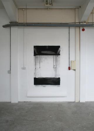 Site-specific Den Bosch charcoal drawing on paper